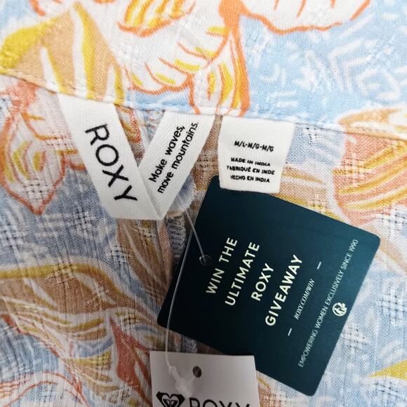 Roxy Kimono Duster Size M/L Tropical Floral Short Sleeve Bohemian Festival NWT - Picture 10 of 11